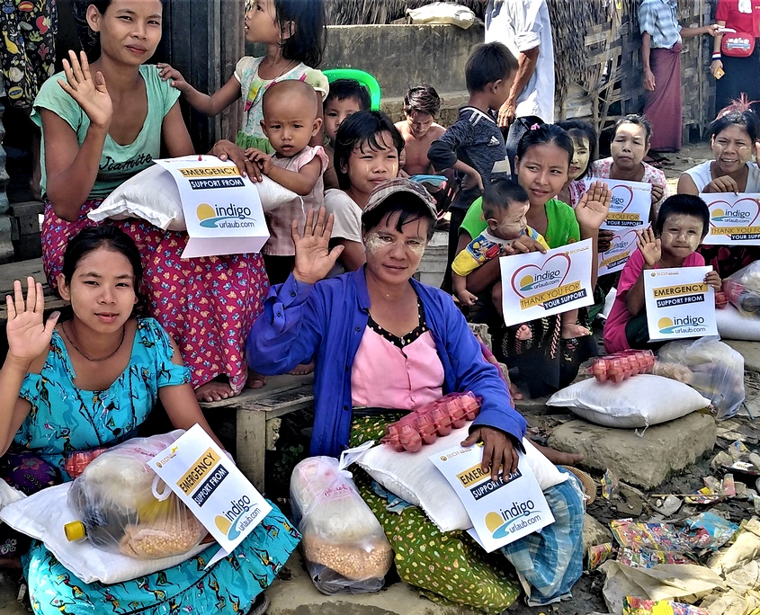 Lebensmittelverteilung, Hilfe für Myanmar