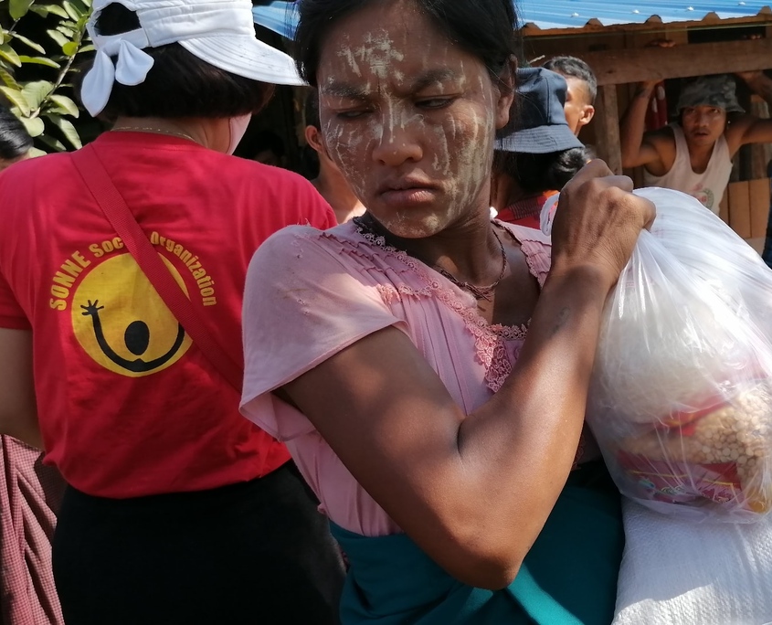 Lebensmittelverteilung, Hilfe für Myanmar