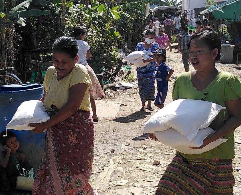 Lebensmittelverteilung, Hilfe für Myanmar