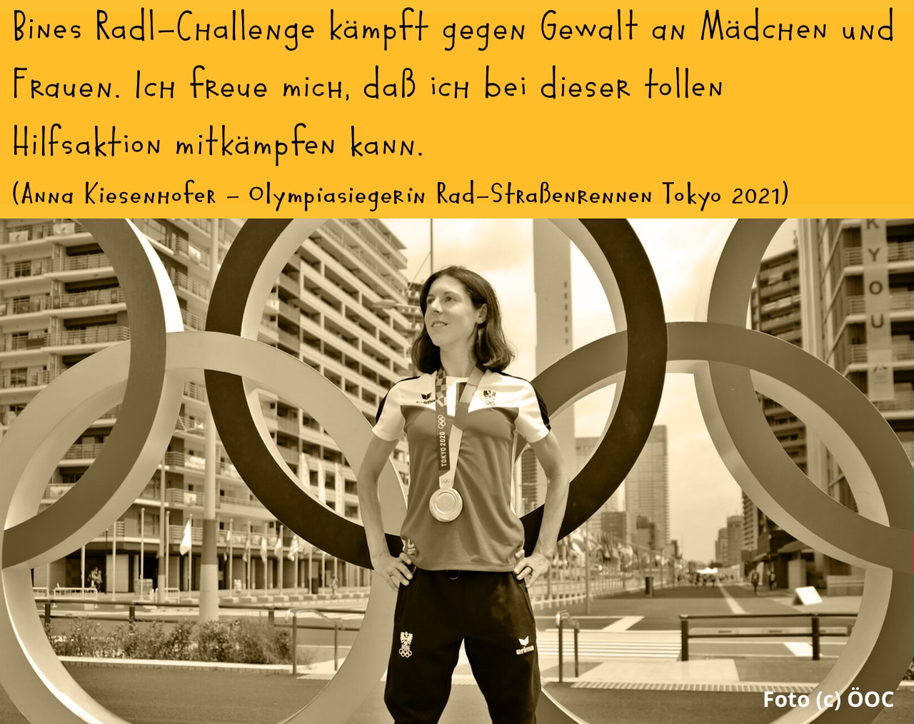 Olympiasiegerin Anna Kiesenhofer unterstützt Bines Radl-Challenge
