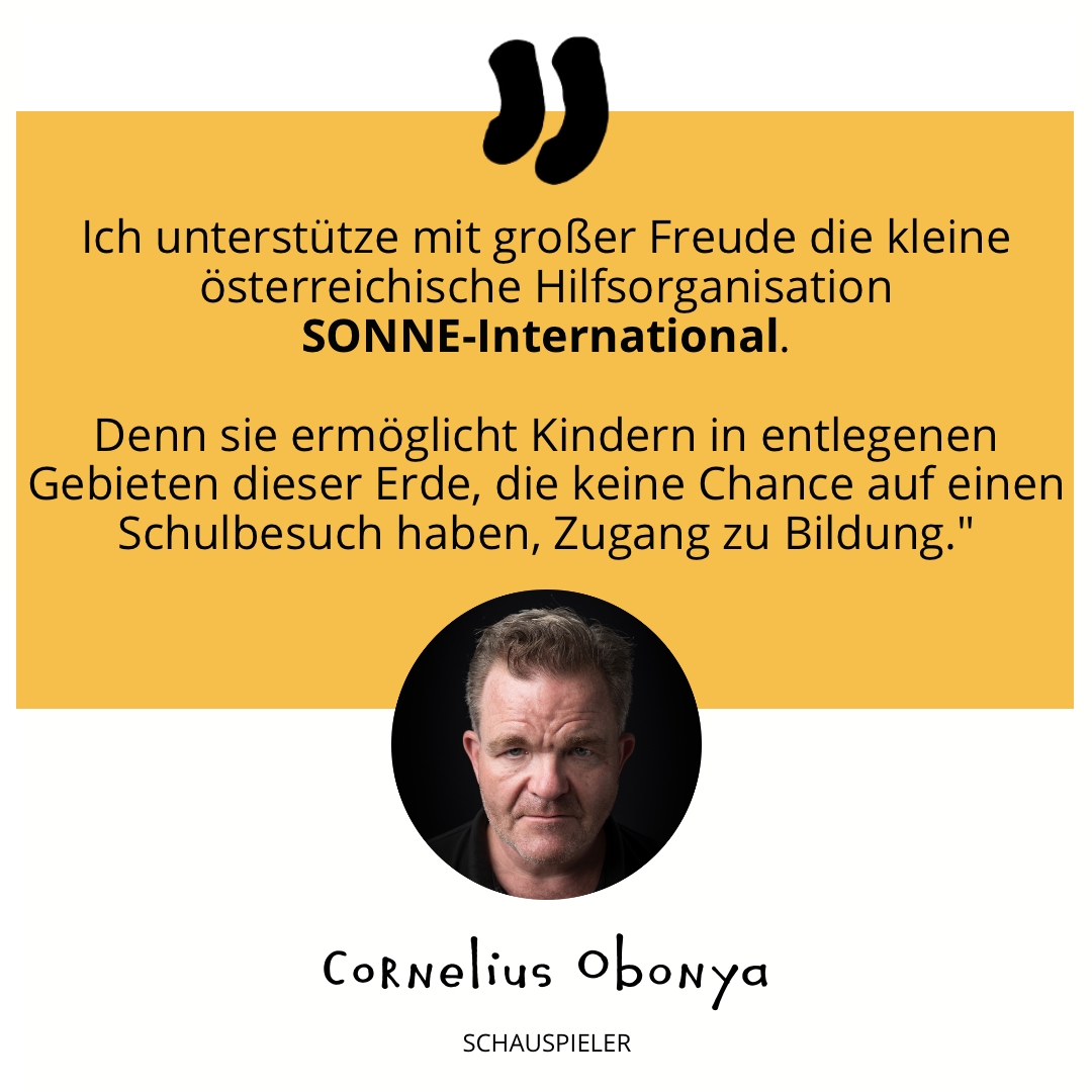 Cornelius Obonya unterstützt SONNE-International