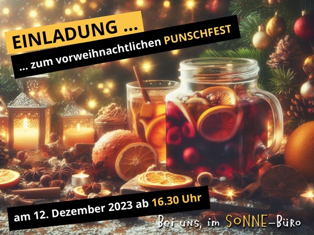 Mittel (Punsch Einladung Karte) SONNE-Punschfest Einladung